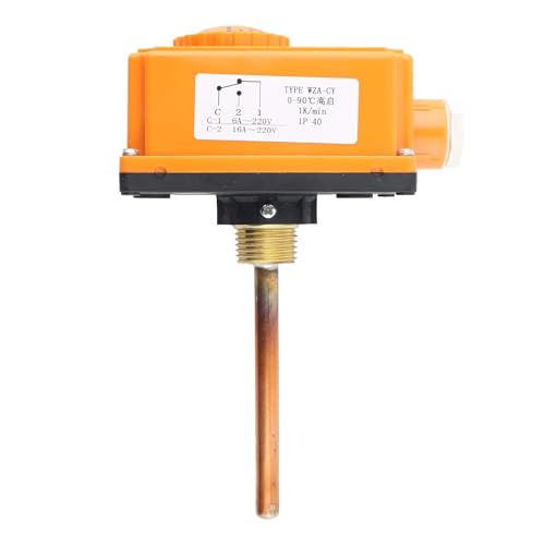 Controlador de temperatura - Termostato de tubería de agua caliente con rosca macho G1/2 Controlador de temperatura 90 ° C Inicio de alta temperatura