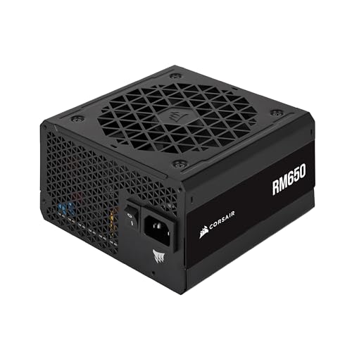 CORSAIR RM650 ATX 650W Fuente de Alimentación - Eficiencia 80 Plus Gold - Bajo Ruido - Modo Zero RPM - Totalmente Modular - EU - Negro