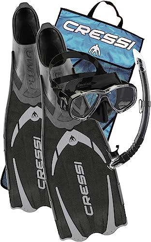 Cressi Pluma Pack de Snorkel, Unisex, Negro/Gris, 41/42