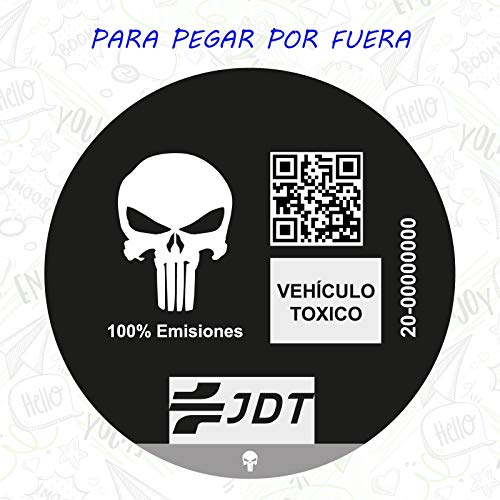 CUAC REVOLUTION Vinilo Adhesivo Sticker Pegatina Sticker Distintivo Ambiental Coche VEHICULO TOXICO JDT para Pegar por Fuera