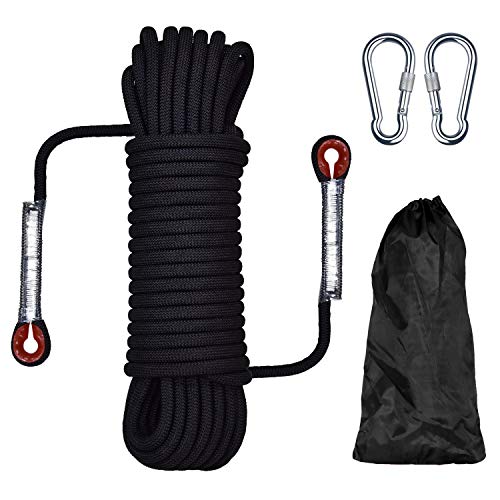 Cuerda de escalada para exteriores, 20 m de longitud, cuerda de nylon de seguridad de cordón de alta resistencia de extracción de 1200 kg, cuerda de escape Paracaídas de rescate contra incendios