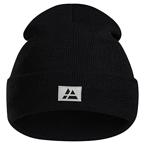 DANISH ENDURANCE Gorro de Punto Estilo Beanie para Hombre y Mujer, Suave y Elástico, Materiales Reciclados, Negro, Talla única