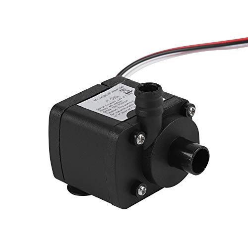 DC Water Pump 12V, Miniatura, para PC, Seguridad y descargas eléctricas, Eficiencia energética, sin ruido, Sistemas de refrigeración por agua, 300L / H Flow, 1800 revoluciones/minuto, negro