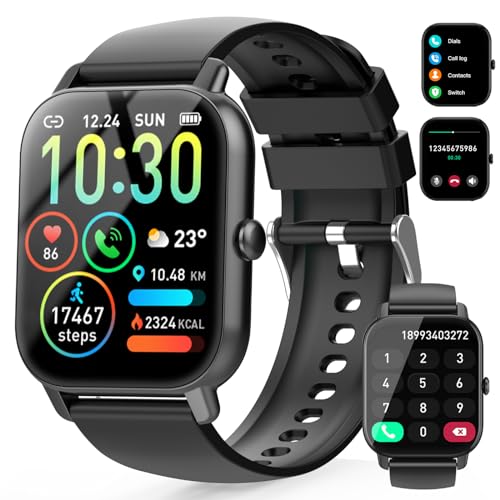 Ddidbi Reloj Inteligente Hombre Mujer con Llamada Bluetooth, 1,85" Smartwatch con 112 Modos Deportivos, Monitor de Ritmo Cardíaco y Sueño, Impermeable IP68 Pulsera Actividad para iOS Android, Negro