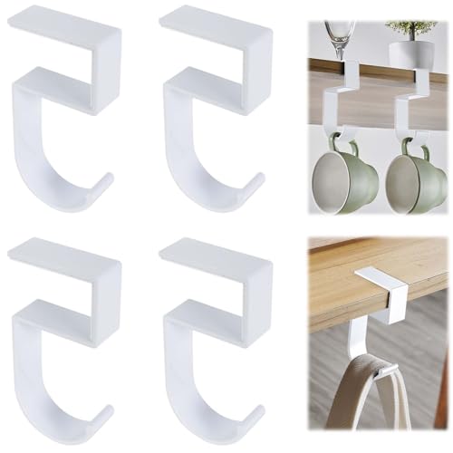 DecorDwell Ganchos de Bolso para Mesa,Soportes para Bolsos de Mesa,Soporte Antideslizante para Mesa,Colgar Bolsa para Mesa para Escritorios (Blanco)