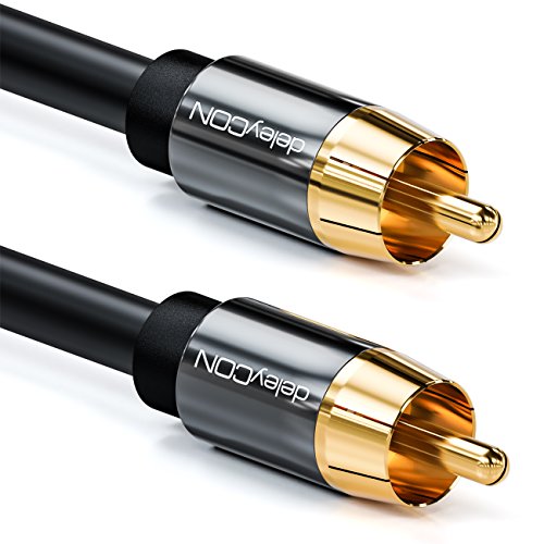 deleyCON 5m Cable para Subwoofer - Cable Coaxial Digital con Conector RCA - Contactos Chapados - Cable de Audio - Subwoofer Receptor AV Amplificador Cine de Casa deleyCON 5m Cable para Subwoofer - Cable Coaxial Digital con Conector RCA - Contactos Chapados - Cable de Audio - Subwoofer Receptor AV Amplificador Cine de Casa