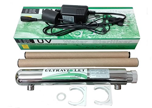 Depuragua - Kit Desinfección UV 12 W | Acero Inox. duradero | Flujo 0.8 GPM | Esterilizador Agua sin Químicos | Compatible con Ósmosis Inversa, Filtro Grifo lampara ultravioleta