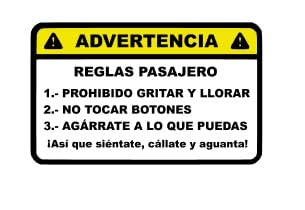 Desconocido Vinilo Impreso Pegatina Reglas Normas del Pasajero JDM Racing Sticker Decal 10x6cm