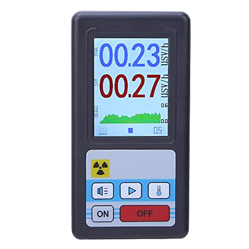 Detector de radiación nuclear portátil LCD Digital Geiger Contador Dosímetro para 3 Tipo Rayos Beta Gamma Radiografía (negro)