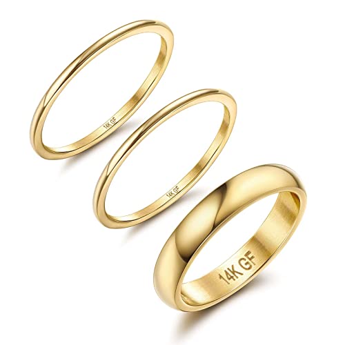 16 piezas de anillos de oro gruesos ajustables para mujer Anillos de  nudillos chapados en oro Anillos de apilamiento ajustables abiertos Anillos  de