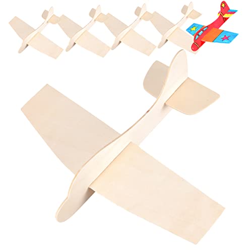 Didiseaon 6 Piezas Aviones De Madera En Blanco Modelo De Avión En Blanco Juguetes De Avión En Blanco Armar Avión De Juguete Kits De Aviones De Madera De Balsa Niño Planeador Vuelo