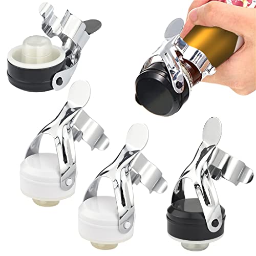 DIKEBAO 4 Pcs Tapon Cava Champagne Tapon Botella Cava Tapon Hermetico para Cava Tapa Botellas de Vino Tapones Universal para Conservar el Cava Vino Champagne, Antigoteo Mantiene el Fresco 10 Días