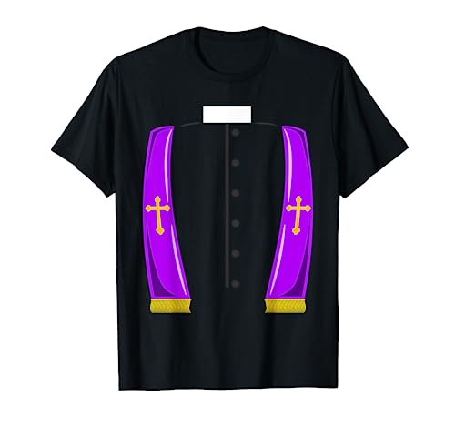 Disfraz de sacerdote católico para Halloween, pastor, ministro, predicador Camiseta