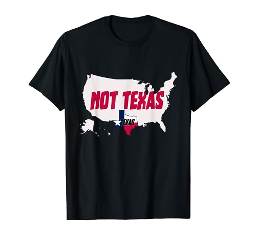 divertido Texas, no Texas con el mapa de Estados Unidos, divertido texas Camiseta