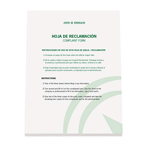 Dohe Libro de Hojas de Reclamaciones Junta de Andalucía (Actualizado 2019)