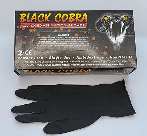 Dr. One - Guantes desechables de látex sin polvo, 100 unidades, de látex médico, sin polvo, resistentes al desgarro, guantes desechables en tallas S, M, L (pequeño)