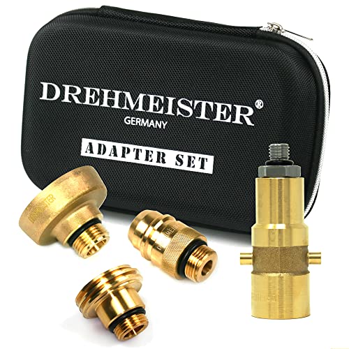 Drehmeister Set de Adaptadores para GLP M10 - Extra Largo - Reforzado - Adaptador de Tanque con Estuche - Todos los Adaptadores Europa Autogas