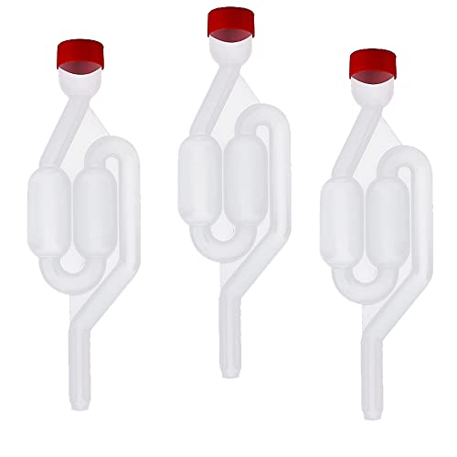 DXIA 3 Piezas Tubo de Fermentación, Desagüe de Fermentación en Plástico, Transparente Airlock Fermentacion Válvula Antirretorno Desague de Escape 10mm, para Kit de Vino de Fermentación Casera