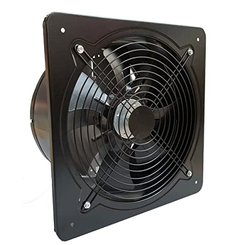 ECUTEE - Ventilador axial de 120 W, 2650 m³/h, ventilador extractor de 300 mm, ventilador de metal industrial, para cocina y baño, para techo y pared, tamaño de placa: 350 x 350 mm