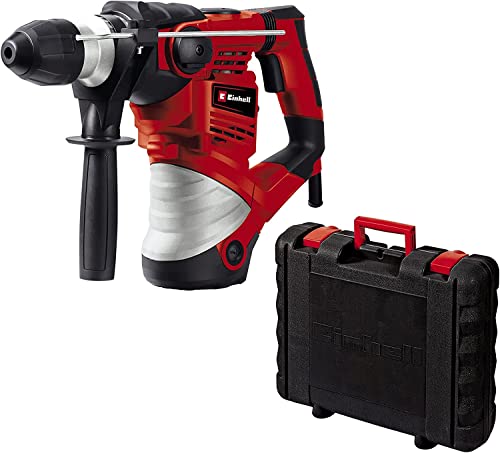 Einhell Martillo perforador con cable - TC-RH 1600. 240 V, 1600 W, 4 J, taladrado de impacto/cincelado neumático, portaherramientas SDS-plus, tope de seguridad de sobrecarga. Incluye maletín