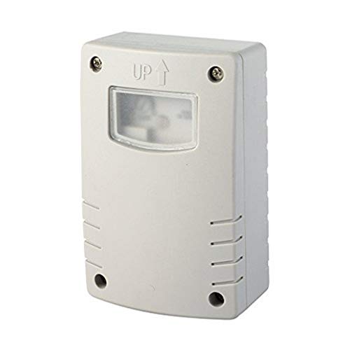 Electraline 58064 Interruptor crepuscular con programación, Nocturna, Temporizador, para Uso Exterior IP44, Blanco