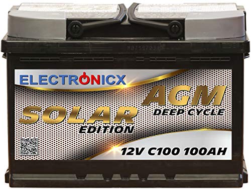 Electronicx Bateria Solar AGM 12v 100ah Solar Edition Barcos Caravana Autocaravana Camper