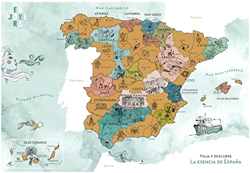 Póster del Mapa Mundi de Rascar + REGALADO: Un Mapa Rascable de Europa, Diseñando Mapas para 50 años