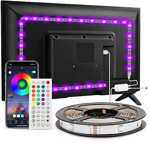 Enteenly Tira LED TV, 3m Luces Habitación, TV RGB 5050, USB con Aplicación y Control Remoto para Retroiluminación de TV de 40-55 Pulgadas, Cine en Casa, Cocina, Dormitorio, Sala de Estar