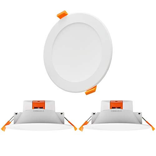 ENUOTEK Lamparas Plafon Focos Empotrables LED de Techo 12W Regulable Brillo Alto para Baños Cocina Luz Calida y Fria Ajustable 220V-240V Diámetro de Agujero Techo 110-135MM Lot de 3