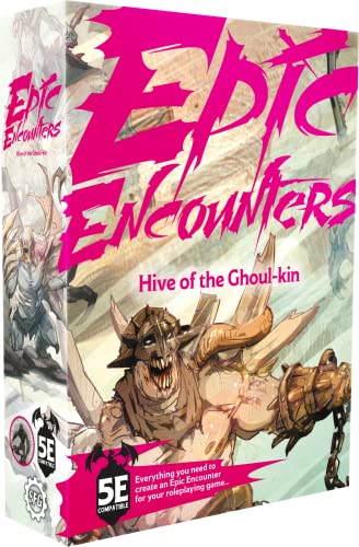 Epic Encounters: Hive of the Ghoul-kin RPG Fantasy Juego de mesa con 20 miniaturas detalladas, tapete de juego de doble cara y libro de aventuras Game Master con estadísticas de monstruos, compatible