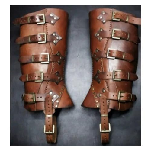 Espinilleras medievales for piernas, armadura, polaina, cubierta for botas, polainas, accesorios for disfraces renacentistas, correa de cuero, grebas, espectáculos retro, decoraciones de accesorios de