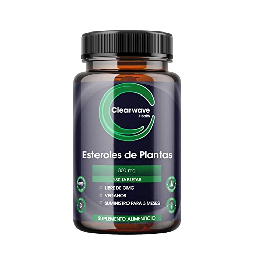 Esteroles vegetales 800 mg - 180 tabletas - Suplemento de esteroles vegetales de alta resistencia - por Clearwave Health