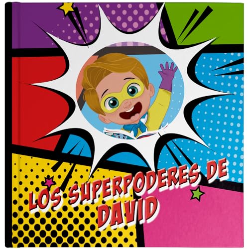 Etikids Libro Personalizado para niños. Libro Personalizado con Nombre. Libro de superhéroes Personalizado. Enseña autoestima. + 3 años. Los superpoderes de Noah