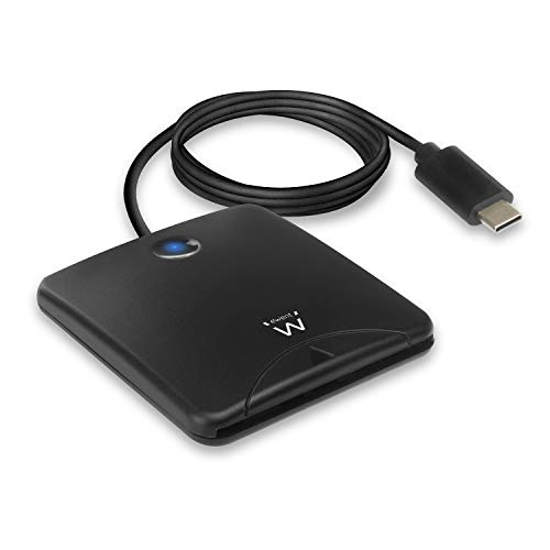 Ewent EW1055 - Lector de Tarjetas Inteligentes y DNI Electrónico - Interfaz USB-C - Para Windows y Mac OS - Ideal para Comercios Electrónicos y Firmas Digitales - Para Formatos de Tarjeta ID-1