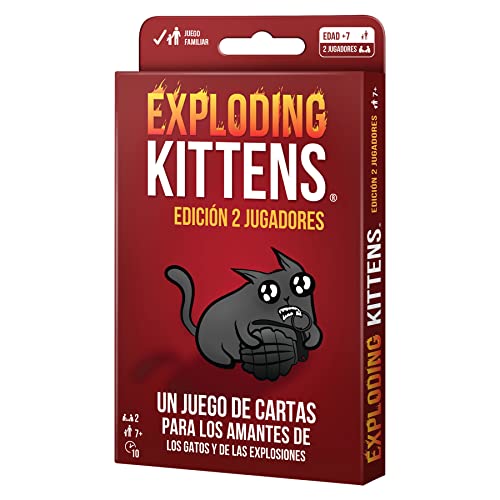 Exploding Kittens Edición 2 Jugadores - Juego de Cartas en Español, Multicolor