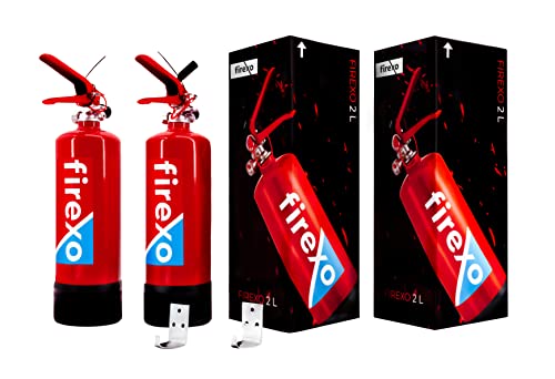 Extintor Firexo 2 Litros TODOS LOS FUEGOS paquete doble, 2x Extintores de 2 Litros, 7 en 1 para todo tipo de fuego. Extintores para hogar, barco, oficina. Paquete de seguridad