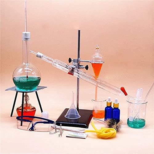 FACAZ Unidad de destilación doméstica Material de Vidrio de Laboratorio Instrumento de enseñanza de química Escolar Purificación/Refinación de Aceite Esencial/Agua destilada