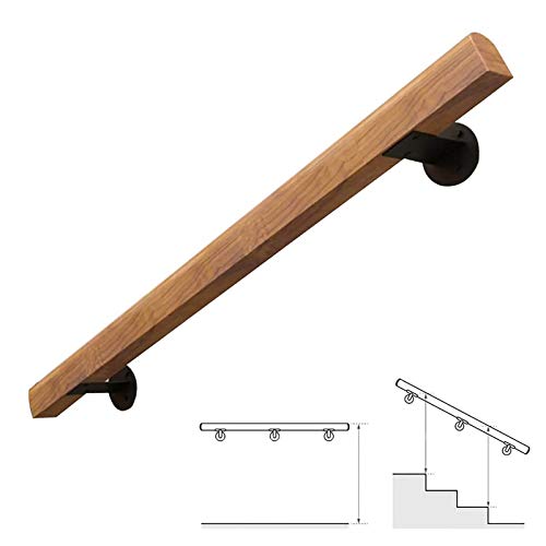 FAFZ (1ft-20ft) Pasamanos Antideslizantes - Kit Completo. Barandilla De Escalera De Madera Natural, Barandillas para Ancianos, Barandilla De Seguridad para Mano, Barra De Pasillo (Size : 2ft/60cm)