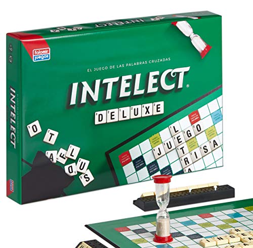 Falomir - Juego de Mesa Intelec De Luxe | Educativo para Mejorar Vocabulario y Ejercitar la Mente | Incluye Marcadores, Fichas de Letras y Reloj de Arena