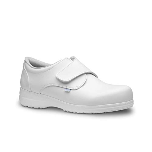 FELIZ CAMINAR - Zapatos antiestáticos Neón con Inserto en el talón y Plantilla antiestáticas Que evitan chispazos/Antideslizante para Hospital, Geriátricos/Anatómicos(Blanco-38)