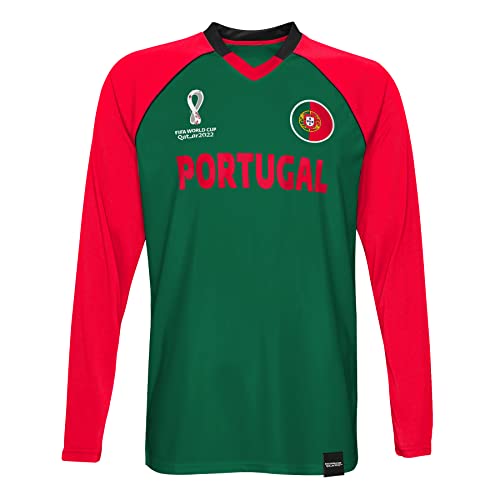 FIFA Manga Larga Oficial de la Copa Mundial 2022 Classic-Portugal Camiseta, Rojo, XL para Hombre