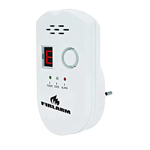 Firlarm - Detector de Fugas, Alarma de Gas LPG/Gas Natural/Ciudad, Monitor de Gas metano propano butano