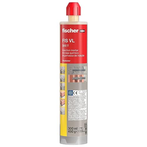 fischer | FIS VL 300T taco quimico ,resina viniléster transparente para fijar toldos, antena tv, escalera en hormigon, ladrillo hueco (300ml)