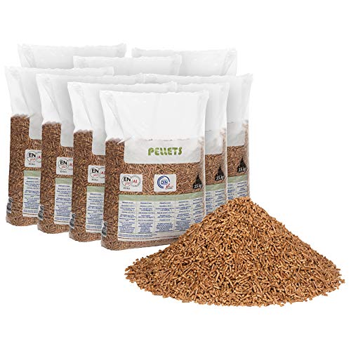 FlashPrix pellet para estufa 15kg x 10 sacos, de madera reciclada y biomasa, para lecho de conejos, gatos y más mascotas