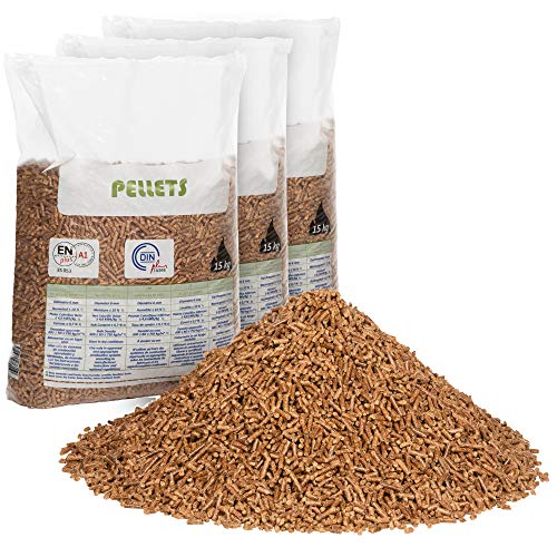 FlashPrix pellet para estufa 15kg x 3 sacos, de madera reciclada y biomasa, para lecho de conejos, gatos y más mascotas