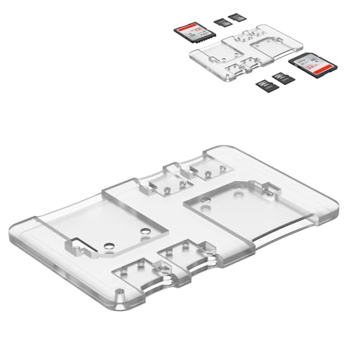 Flashwoife, 4 × MicroSD + 2 × SD, Caja para Tarjetas de Memoria, Estuche para Formato de Tarjeta de crédito, Transparente