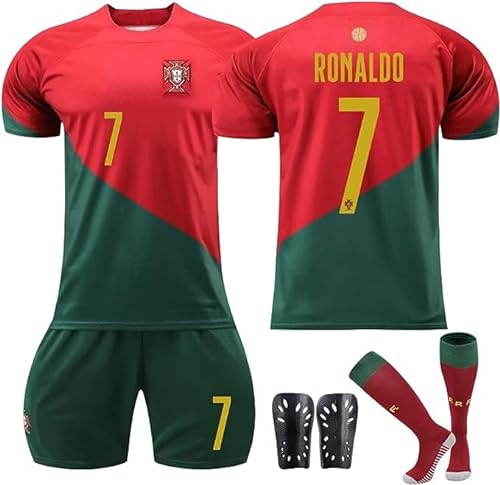 FLAVAS Camiseta del equipo nacional número 7, camiseta de fútbol roja, camiseta de fútbol, ​​conjunto de pantalones cortos de camiseta de manga corta (22)