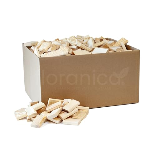 Floranica 20kg de Bloques de Madera, trozos de Madera, leños, leña, Madera para encender, Madera para Quemar, para Chimenea, Estufa, braseros, fogatas, finamente lijados y Secos