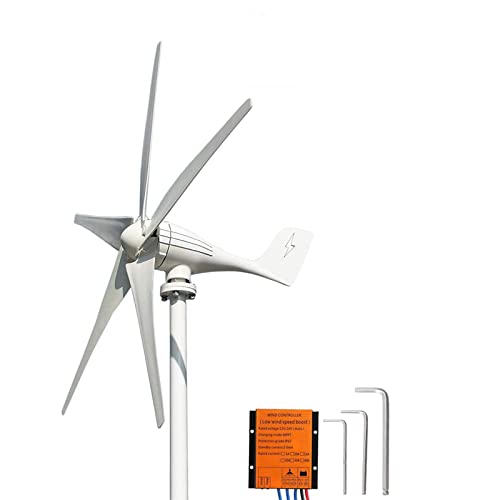 FLTXNY POWER Aerogenerador 600W 24V turbina eolica 5 Palas aerogenerador eolico domesticos generador molino eolico controlador de carga