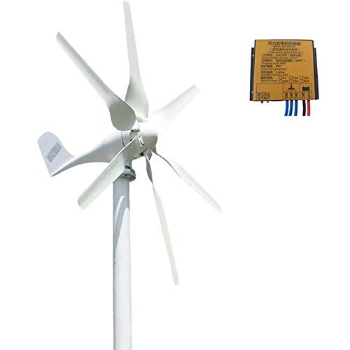 FLYT Turbina Eólica 800W 24V Aerogenerador Horizontal Pequeño Generador de Viento de Uso Doméstico, Molino de Viento de 6 Cuchillas Met Laadregelaars